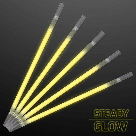 SURPRISE Yellow Glow Drinking Straws, 25PK SU3331664